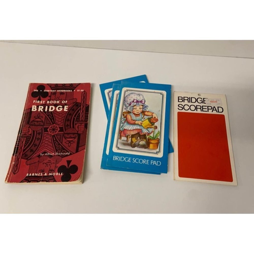 Vintage 1959 Bridge Card Game Book and 4 Scorepads